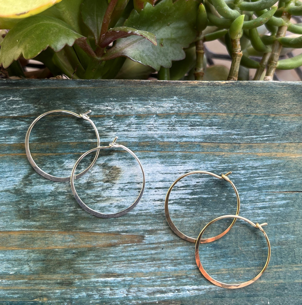 Classic Round Hoops Gold Fill/Sterling Silver 1